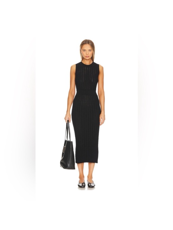 Varley Dresses & Skirts - Varley Florian Black Knit Midi Dress Size Large